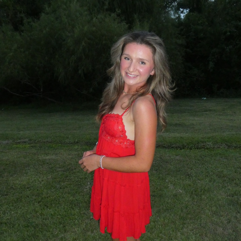 Red Lace Sleeveless slip Dress - Triple Threads
